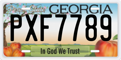 GA license plate PXF7789