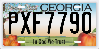 GA license plate PXF7790