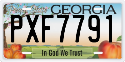 GA license plate PXF7791
