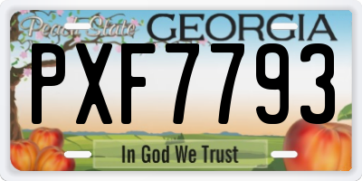 GA license plate PXF7793