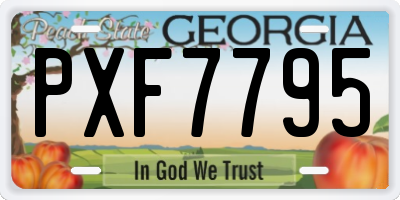 GA license plate PXF7795
