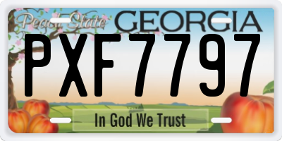 GA license plate PXF7797