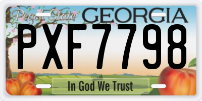 GA license plate PXF7798