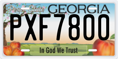 GA license plate PXF7800