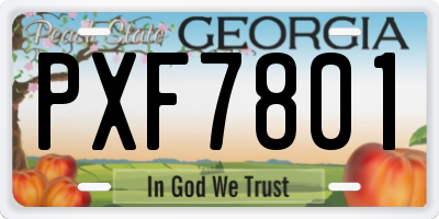 GA license plate PXF7801