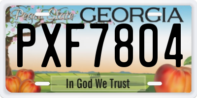 GA license plate PXF7804