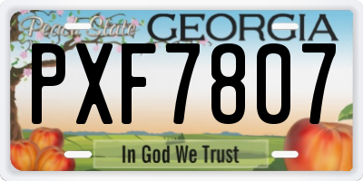 GA license plate PXF7807