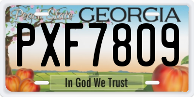 GA license plate PXF7809