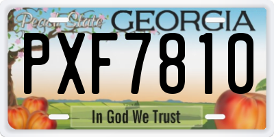 GA license plate PXF7810