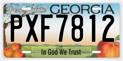 GA license plate PXF7812