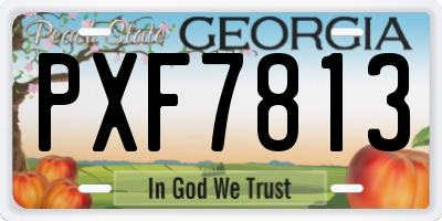 GA license plate PXF7813