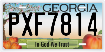 GA license plate PXF7814