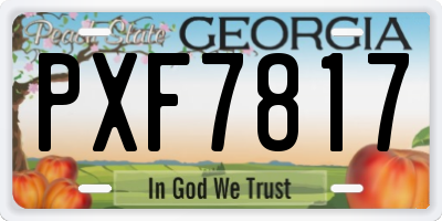 GA license plate PXF7817