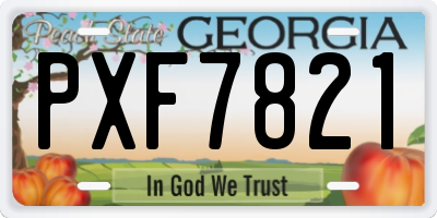 GA license plate PXF7821