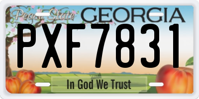 GA license plate PXF7831