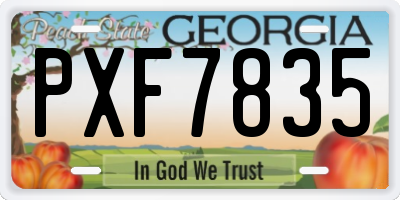 GA license plate PXF7835