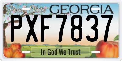 GA license plate PXF7837