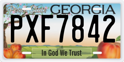 GA license plate PXF7842