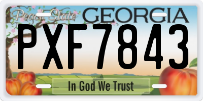 GA license plate PXF7843