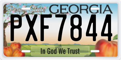 GA license plate PXF7844