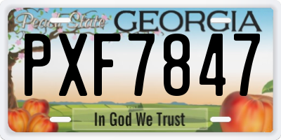 GA license plate PXF7847