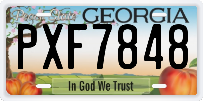 GA license plate PXF7848