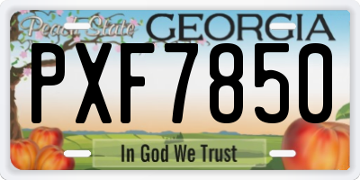GA license plate PXF7850