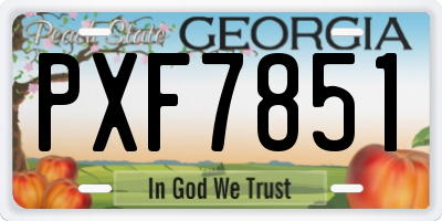 GA license plate PXF7851