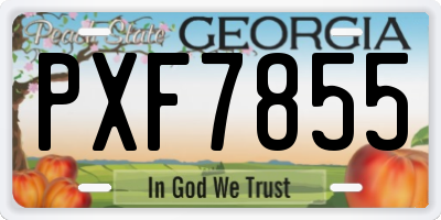 GA license plate PXF7855