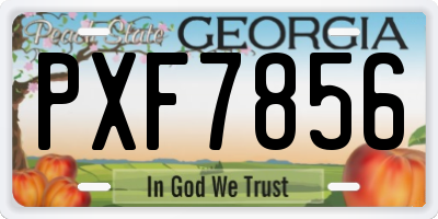 GA license plate PXF7856