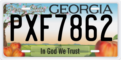GA license plate PXF7862