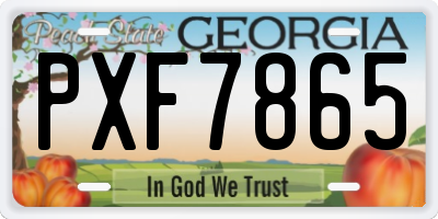GA license plate PXF7865