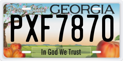 GA license plate PXF7870