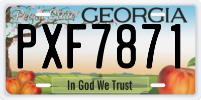 GA license plate PXF7871