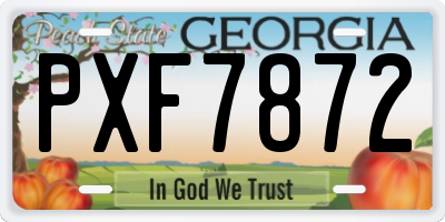 GA license plate PXF7872