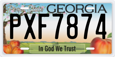 GA license plate PXF7874