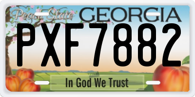 GA license plate PXF7882