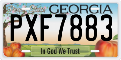 GA license plate PXF7883