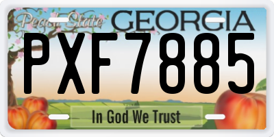 GA license plate PXF7885