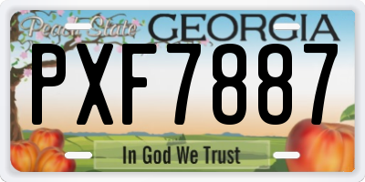 GA license plate PXF7887