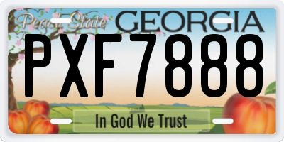 GA license plate PXF7888