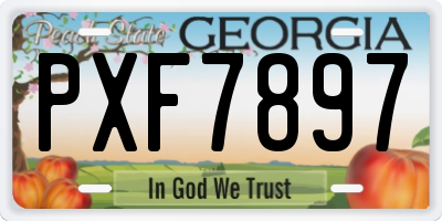 GA license plate PXF7897