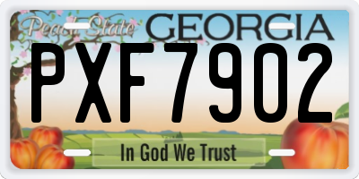 GA license plate PXF7902