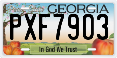 GA license plate PXF7903