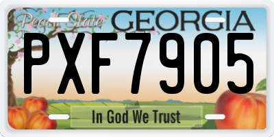 GA license plate PXF7905