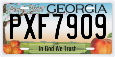 GA license plate PXF7909