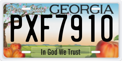 GA license plate PXF7910