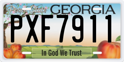 GA license plate PXF7911