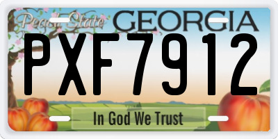 GA license plate PXF7912
