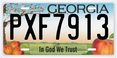 GA license plate PXF7913